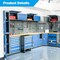 Chery Industrial Storage Cabinet, Multifunctional Steel Garage Storage Cabinet W/ Doors, Sliding Drawers Red 3 Pcs JINWB108CRD01 - alternate 2
